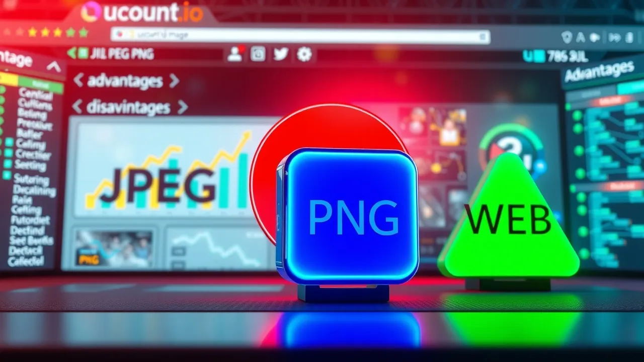 JPEG vs PNG vs WebP: ¿Cuál formato de imagen es el mejor para tu sitio web? - Descubre cuál formato de imagen es mejor para tu sitio web. Aprende sobre JPEG, PNG y WebP, y conoce por qué ucount.io es la herramienta ideal para profesionales, desarrolladores y especialistas SEO.